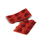 6 ROSE STAMPO SILICONE ROSSO ø mm.76 H.40 ml.115 SF077